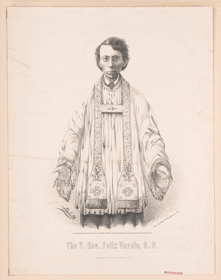 The V. Rev. Felix Varela, D.D. (Nagel lithograph, c.1853; Library of Congress)