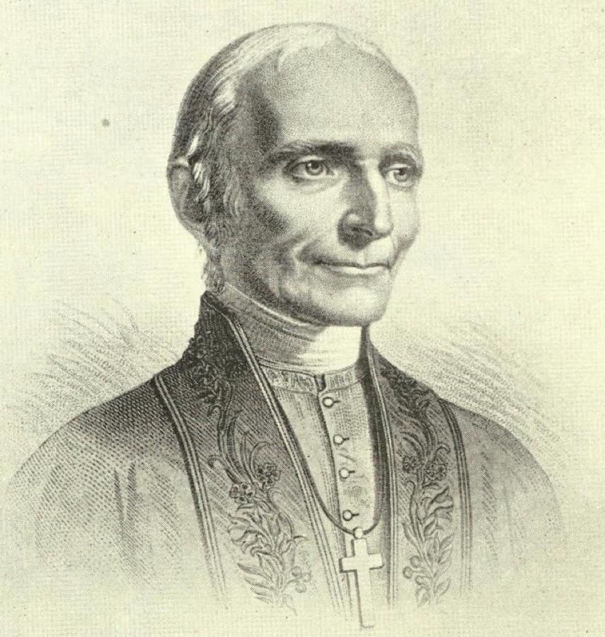 Simon Bruté (engraving, St. Mary's Seminary, 1891)