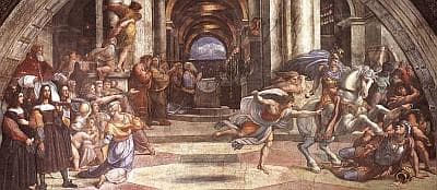 Detail From The Expulsion of Heliodorus From The Temple By Raffaello Sanzio 15111512 Stanza Di Eliodoro Palazzi Pontifici Vatican