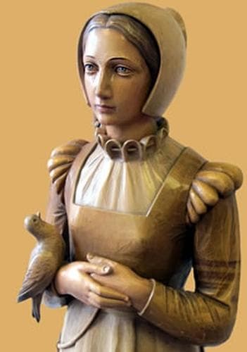 Detail of A Statue of Saint Anne Line Date And Artist Unknown Saint Anne Line Junior School Basildon Essex England Photographed On 13 March 2014 By Caedwalla