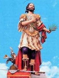 Detail From A Holy Card of Saint Buono Date And Artist Unknown