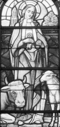 Detail of A Stained Glass Window of Saint Cunera Created In Utrecht In 1927 Church of Saint Michael Woudsend Netherlands Photographed On 10 October 1993 By A J Ton Van Der Wal National Cultural Heritage