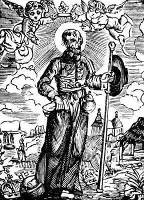 Antique Illustration of Saint Himelin Date Unknown Artist Unknown Vissenaken Tienen The Flanders Belgium Uploaded On 26 December 2005 By Edelhart Kempeneers