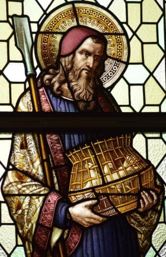 Detail of A Stained Glass Window of Saint Joachim Date Artist And Location Unknown Photographed By Dorothée Quennesson On 20 December 2019 Image