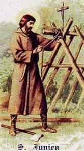 Detail of An Antique Holy Card of Saint Junian Date And Artist Unknown