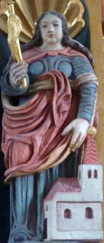 Detail of A Statue of Saint Lüfthildis Date And Artist Unknown Altar of The Church of Saint Lüfthildis Kesseling Germany Photographed On 16 November 2010 By Reinhardhauke