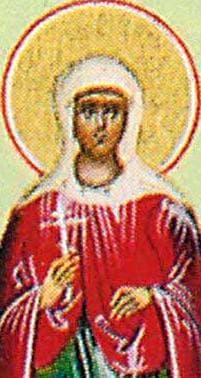 Detail of An Icon of Saint Mamlacha Date And Artist Unknown