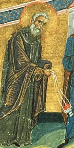 Detail From A Miniature of The Menology of Basil II     C985 Artist Unknown Vatican Library Rome Italy
