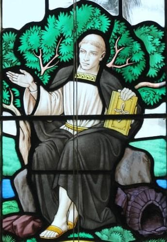 Detail of A Stained Glass Window of Saint Mawes Teaching His Disciples Date And Artist Unknown Photographed On 2 October 2015 By Andrewrabbott