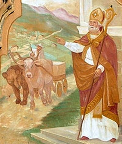 Detail of A Painting of Saint Olcese Date And Artist Unknown