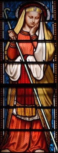 Detail of A Stained Glass Window of Saint Regina Date And Artist Unknown Basilica of Ars France Photographed On 21 October 2015 By Vassil