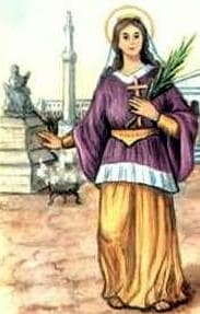 Detail of An Italian Holy Card of Saint Serena By Bertoni Date Unknown