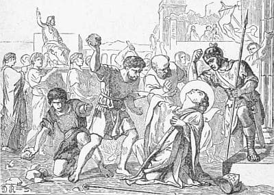 Illustration of The Martyrdom of Saint Timothy From Pictorial Lives of The Saints 1892