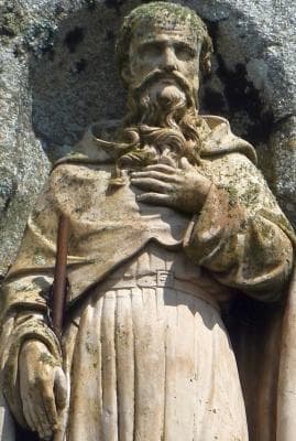 Detail of A 17Th Century Statue of Saint Tudy Artist Unknown