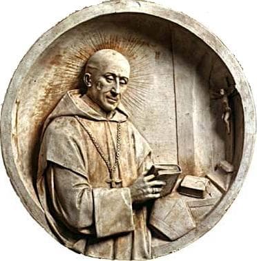 Detail Of An Antique Italian Holy Card Of Beato Airaldo Di SaintJeanDeMaurienne