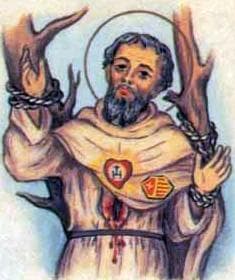 Detail Of An Antique Holy Card Of Blessed Alfonso Gomez De Encinas By Bertoni Date Unknown