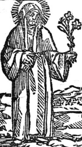 Detail Of A Woodcut Of Blessed Angelina Of Spoleto Date And Artist Unknown