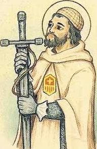 Detail Of An Italian Holy Card Of Blessed Bernard De Figuerols By Bertoni Date Unknown