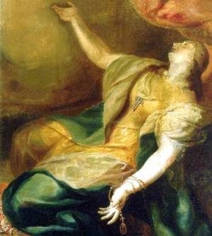 Detail Of A Portrait Of Blessed Eleanor The Queen By Johann Michael Rottmayr 1716