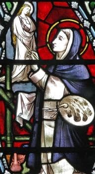 Stained Glass Window Of Fra Angelico Saint DominicS Church London England Artist Unknown