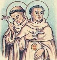 Detail Of An Italian Holy Card Of Blessed Dominco De Molinar And Blessed Gaspare Di Salamanca By Bertoni Date Unknown