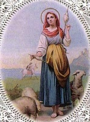 Detail Of An Antique Holy Card Of Blessed Gemma Of Goriano Date And Artist Unknown