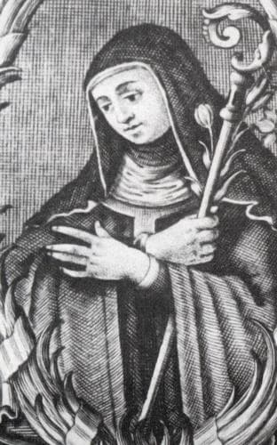 Copper Engraving Of Blessed Giuliana Of Collalto By Antonio Menegon Scanned From The Book Collalto