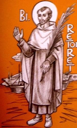 Detail Of A Blessed Jacques Retouret Holy Card Date And Artist