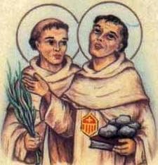 Detail Of An Antique Italian Holy Card Of Blessed Juan De Zorroza And Blessed Juan De Huete By Bertoni Date Unknown