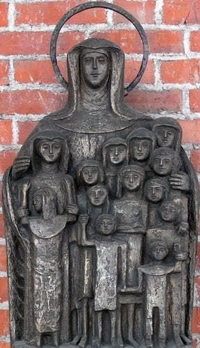 Detail Of A Monument To The First Voyage Of Blessed Karolina Gerhardinger Date And Artist Unknown Monastery Church Of The Institute Of Saint Jacob Saint Jakobs Platz Munich Germany Photographed In April 2008 By Andreas Praefcke