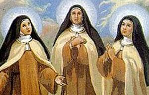 Detail Of A Holy Card Of Blessed Maria Pilar Blessed Teresa And Blessed Maria Angeles Artist Unknown