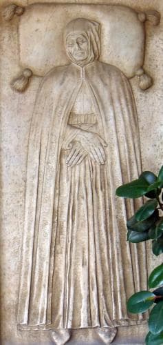 Detail Of The BasRelief Tomb Portrait Of Blessed Nicholas Date And Artist Unknown External Portical Of The Church Of San Onofrio Al Gianicolo Rome Italy Photographed On 2 August 2006 By Lalupa And Image