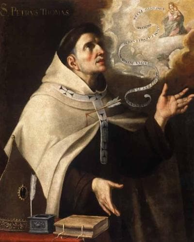 Detail Of A Painting Of Blessed Peter Thomas By Brother Juan Del Sacramento Santísima C1675 Museum Of Fine Arts Cordoba Spain