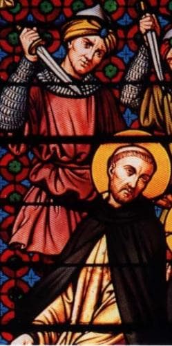 Detail Of An Italian Holy Card Of Blessed Sadoc