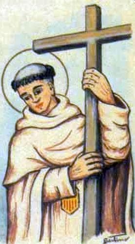 Detail Of An Antique Italian Holy Card Of Blessed Sebastian Of Riccafont By Bertoni Date Unknown