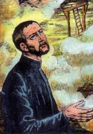 Detail From An Italian Holy Card Of Blessed Thomas Hemeford Date And Artist Unknown