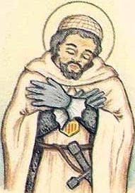 Detail Of An Italian Holy Card Of Blessed William Of Montreal By Bertoni Date Unknown