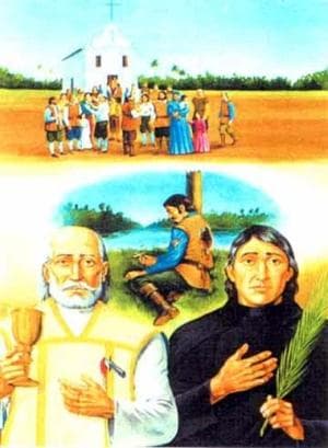 Martyrs of Brazil Holy Card Date And Artist Unknown Swiped From Santi E Beati