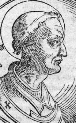Illustration of Pope Boniface I C1600 Artist Unknown Berlin State Library Prussian Cultural Heritage Manuscripts Department Berlin Germany Swiped From Wikimedia Commons