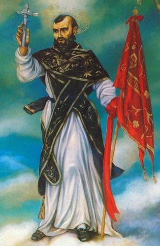 Detail of The Painting La Gloria Di SantAgnello Date And Artist Unknown The Painting Is In The Sanctuary of The SantAgnello Abbey Gargani Di Roccarainola Italy It Was Photographed On 14 September 2015 By Achille Battimelli And The Image Swiped From Wikimedia Commons