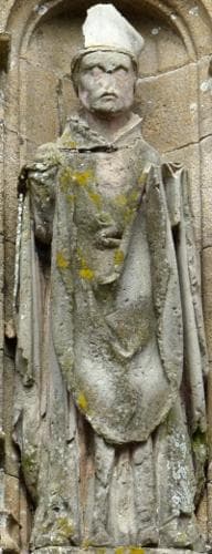 15Th Century Statue of Saint Alanus of Quimper Aritst Unknown Church of SaintSauveur De Corlay CôtesDArmor France Photographed On 13 August 2013 By Crepi22 Swiped From Wikimedia Commons