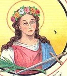 Detail of An Italian Holy Card of Saint Alberta of Agen By Bertoni Date Unknown Swiped From Santi E Beati