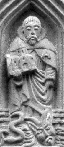 Detail of A BasRelief of The Coat of Arms of Auvergne Depicting Saint Amabilis Date And Artist Unknown Riom France Photographed On 4 May 2016 By Aavitus