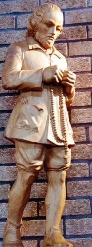 Wooden Statue of Saint Ambrose Edward Barlow By Denis Parsons 1981 Saint Ambrose Barlow Church Birmingham England Photographed On 12 May 2016 By Sjukmidlands Swiped From Wikimedia Commons