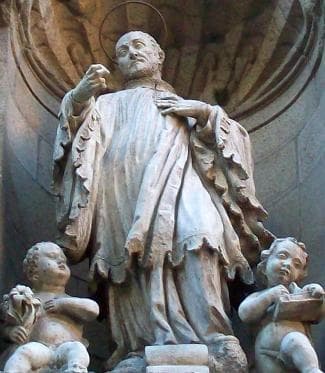 Statue of Saint Andrew Avellino By Pedro Alonso De Los Ríos 17Th Century Façade of Saint Emilian And Saint CajetanS Church Madrid Spain Photographed By Luis García Zaqarbal 4 July 2009 Swiped Off Wikimedia Commons