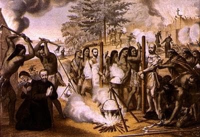 Illustration of The Martyrdom of The Martyrs of North America C1927 By Unknown Jesuit