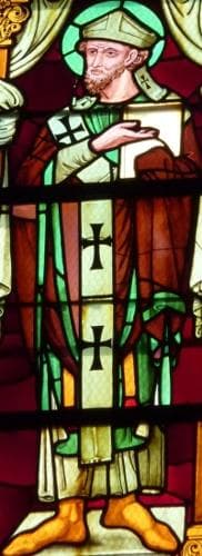 Detail of A Stained Glass Window of Saint Apollinaris of Ravenna Date Unknown Artist Unknown Valence France Photographed On 7 September 2011 By Gfreihalter