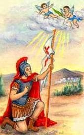 Detail of An Antique Italian Holy Card of Saint Attilio of Trino By Bertoni Date Unknown