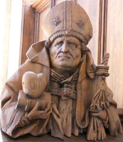 Wooden Sculpture of Saint Augustine In The Southern Choir Stalls In Halle Cathedral SaxonyAnhalt Germany Date And Artist Unknown Photographed On 3 July 2008 By Catatine