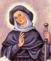 Detail of An Italian Holy Card of Saint Aurelia of Strasbourg By Bertoni Date Unknown